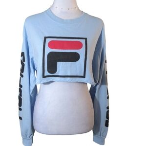 Fila Crop Top size M color blue long sleeve